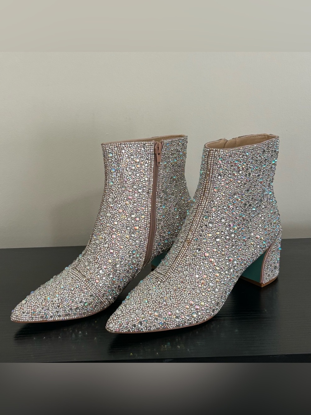 NWOB Betsey Johnson Corry Rhinestone Ankle Boots